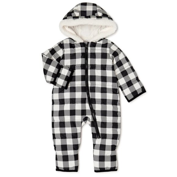 Wonder Nation Check Pram Black White - Picture 1 of 15